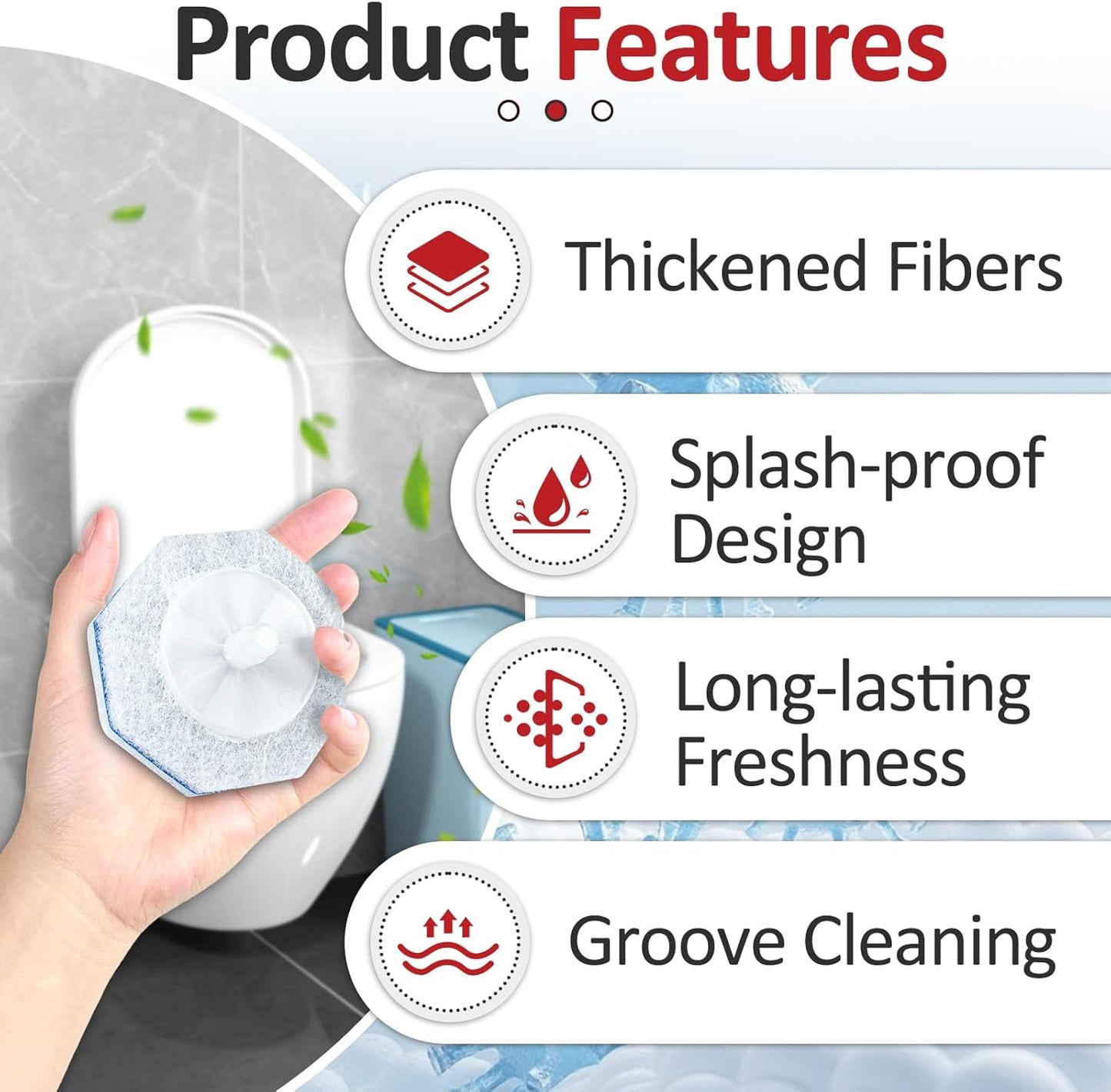 120 Pcs Toilet Wand Refills Compatible with Clorox ToiletWand System, Disposable Brush Heads with Dense Fibers, for Deep Toilet Bowl Cleaning