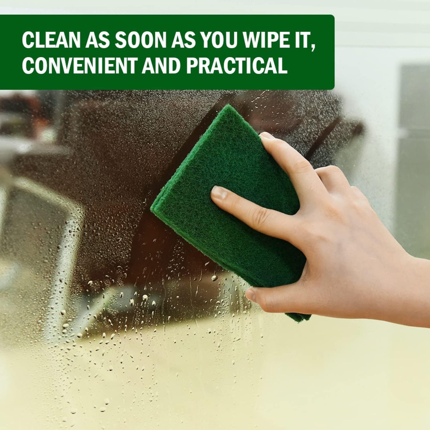 YoleShy 40 Pcs Scouring Pad, Dish Scrubber Scouring Pads,4 x 6 inch Green Reusable Household Scrub Pads for Dishes, Kitchen Scrubbers & Metal Grills