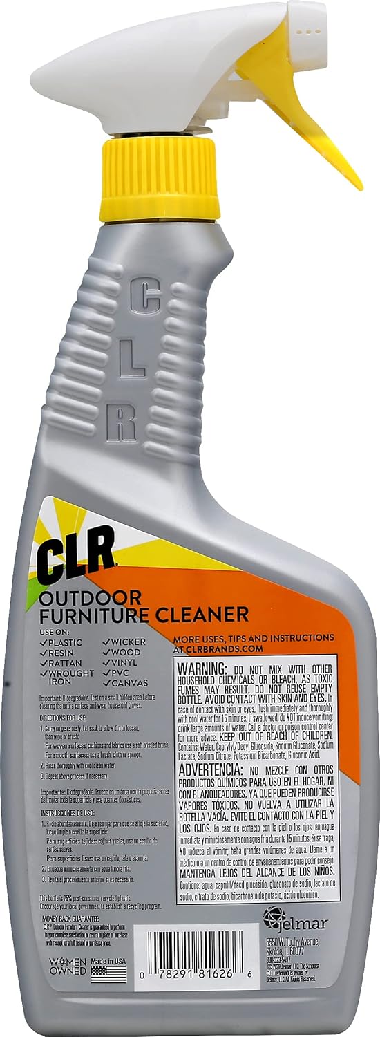 CLR Outdoor Furniture Cleaner, Multi-Surface, 26 Ounce Spray Bottle (Packaging May Vary)