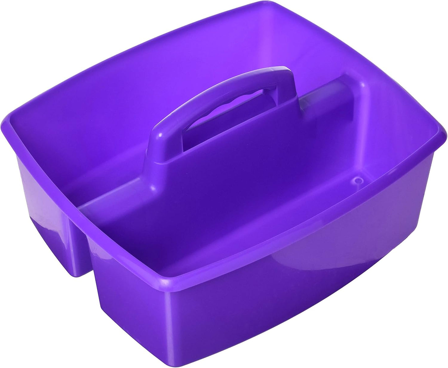Storex 2-Compartment Large Cleaning Caddy – Multipurpose Supply Organizer with Handle - Black, 1-Pack (00973A06C)