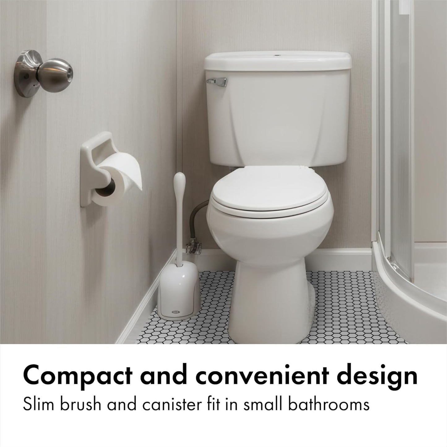 OXO Good Grips Compact Toilet Brush & Canister - Gray