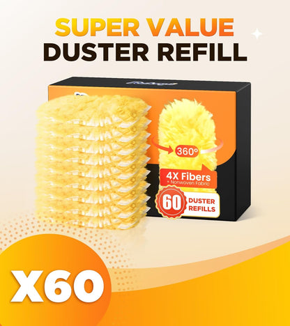 30 Count Heavy Duty Duster Refills for Swiffer, Multisurface 360° Larger Size Dusters with 4X Microfibers, Unscented Disposable Dusters for Cleaning Home, Blinds, Fans, Corners (Only Duster)