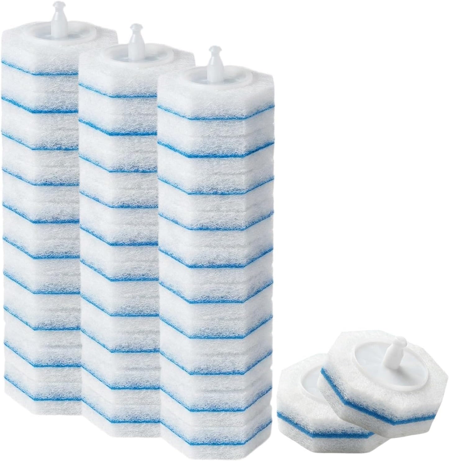 Disposable Toilet Wand Refills Compatible with Clorox, Deep Cleaning Push-Button Release Heads for Hygienic Bathroom Cleaning (30, count of 1)