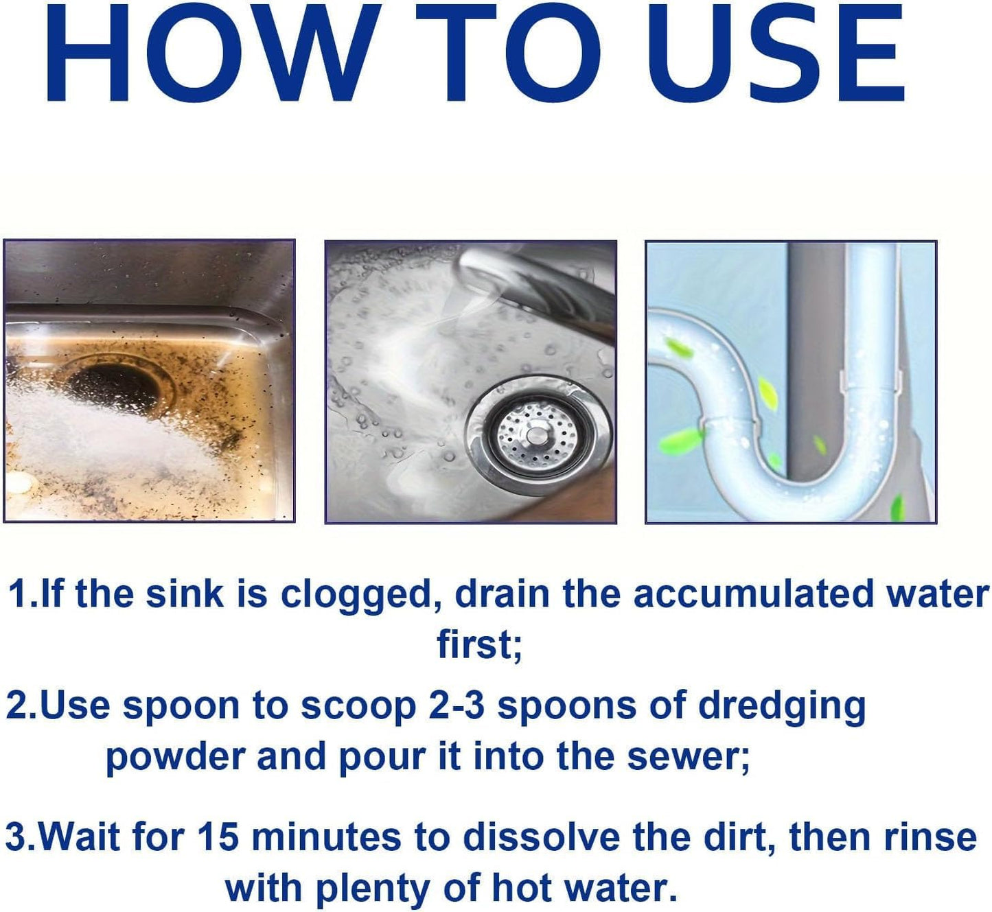 Multi-Purpose Pipeline Dredging Agent, Toilets, Bathroom Drains & Floor Pipes | Safe for All Pipe Types 1PCS