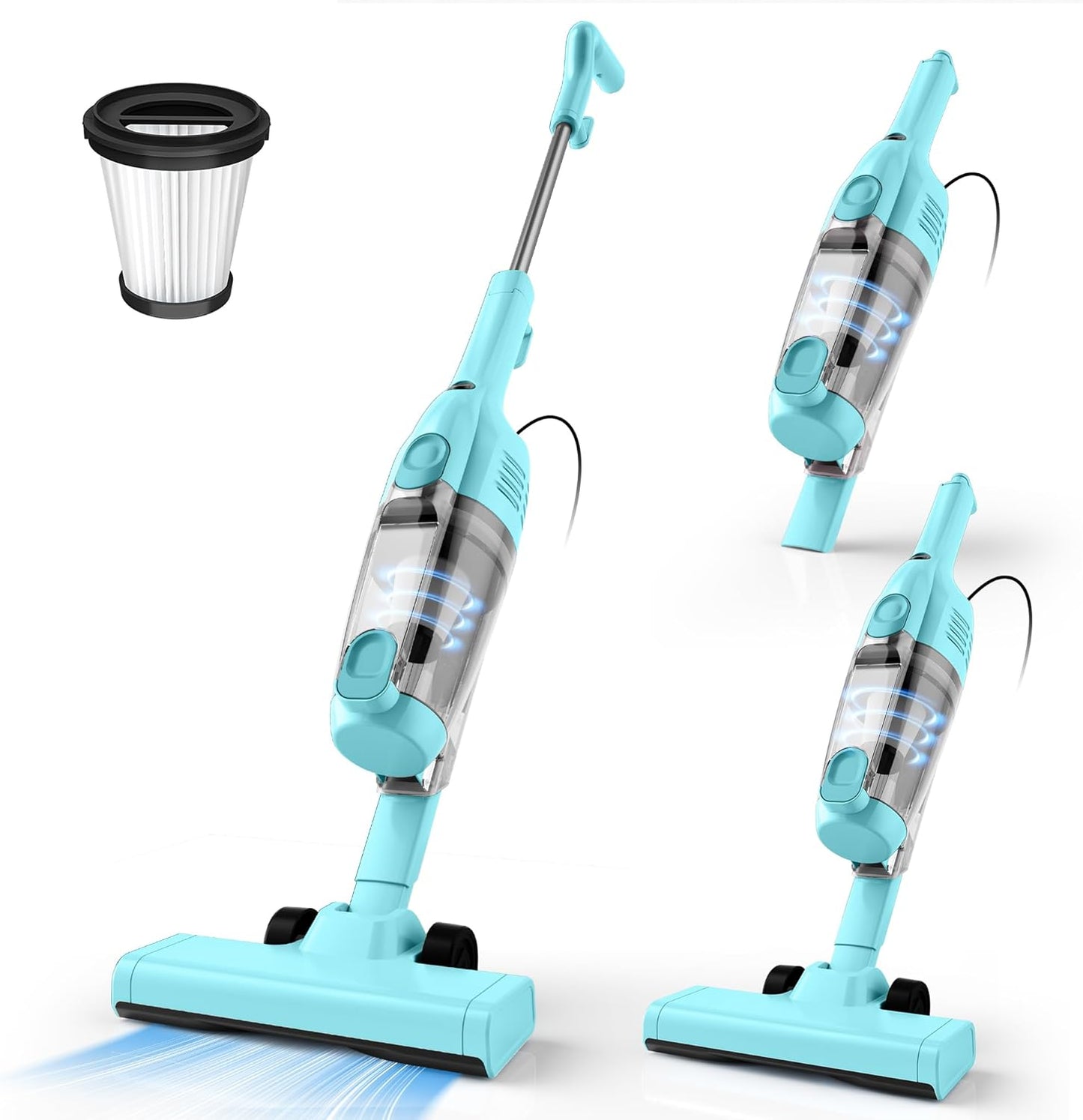 Vazone R6X Corded Stick Vacuum Cleaners for Home, 20Kpa Powerful Suction Stick Vacuum with 16Ft Cord, 2 in 1 Lightweight Vacuum Cleaner for Hardwood Floor Pet Hair