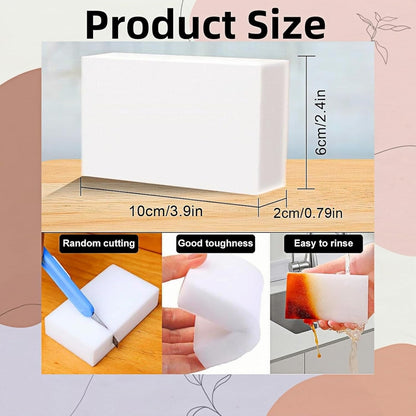 (16 Pack) Extra Large Eraser Sponge - Melamine Magic Sponges Bulk for Bathroom, Wall, Boat Cleaning - Heavy Duty Multi-Surface Scrubber, Extra Thick Long Lasting Foam Pads - Baseboard, Bathtub Cleaner