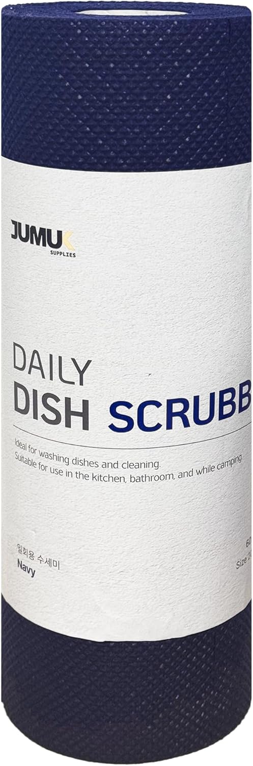 Daily Dish Scrubber Sheet Non-Scratch Household Disposable Cleaning Sponges | Recyclable, Eco-Friendly & Perfect for Kitchen, Home Cleaning and Outdoor Use (1, Navy)