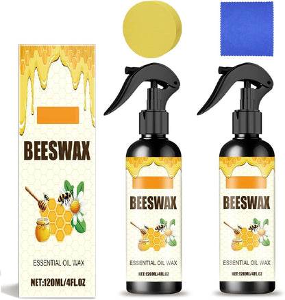 Beeswax Spray Furniture Polish,Natural Beeswax Care Spray & Restorer,Bees Wax Polish For Living Room,Kitchen and Wooden Furniture Floors (2PCS)