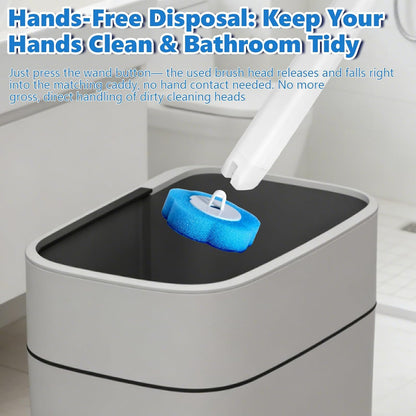 2 Pack Disposable Toilet Bowl Cleaner Wand and Holder Set, Toilet Brush Disposable with 48 Cleaner Refills Extended Handle for Toilet Bowl Cleaners Disposable, Bathroom Cleaning, Bathtub