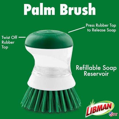 Libman Heavy Duty Scrub Brush Kit | Cleaning Brushes for Household Use | Tub Scrubber | Easy Grip Scrub Brush | Big Job Kitchen Brush | Dual Sided Tile & Grout Brush | 3 Different Brushes Included