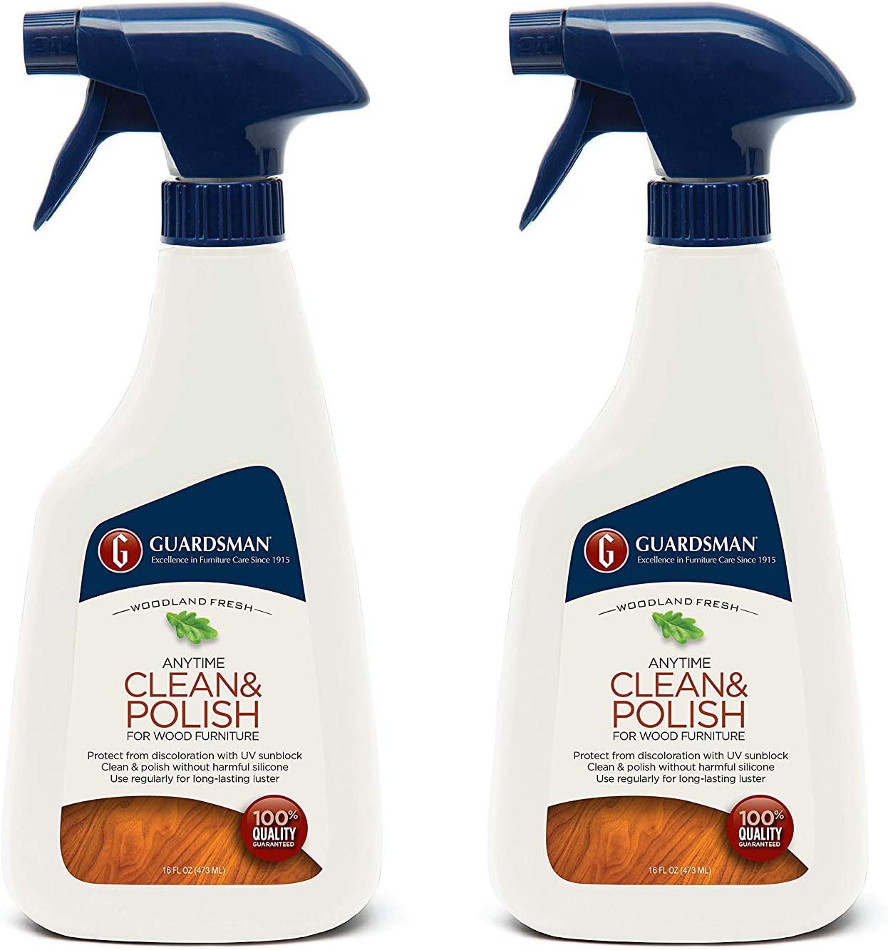 Guardsman Anytime Clean & Polish Wood Cleaner & Furniture Polish for Cabinets, Tables, and Other Wood Surfaces, Spray Bottle, Woodland Fresh, 16 Fluid Ounces, (Pack of 3)