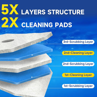 60Ct Aromative Toilet Brush Refills, Toilet Bowl Cleaner Refills, Double-Layer Cleaning Pads Added, Disposable Refill Heads for Toilet Bowl Cleaner Wands, Bulk （Patented）