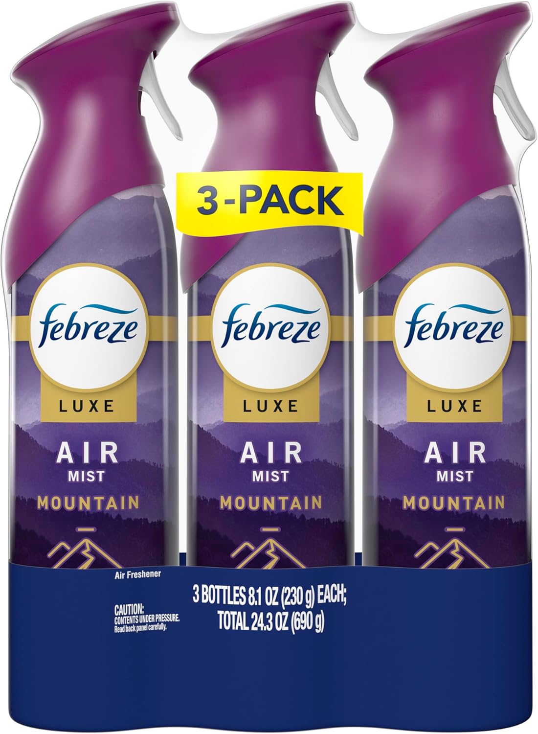 Febreze Air Mist, Air Freshener Spray, Odor Fighting Room Spray, Deodorizer for Home Bathroom Kitchen Office Apartment Dorm Room Classroom, Downy Calm Lavender & Vanilla Bean Scent, 8.1oz (Pack of 3)