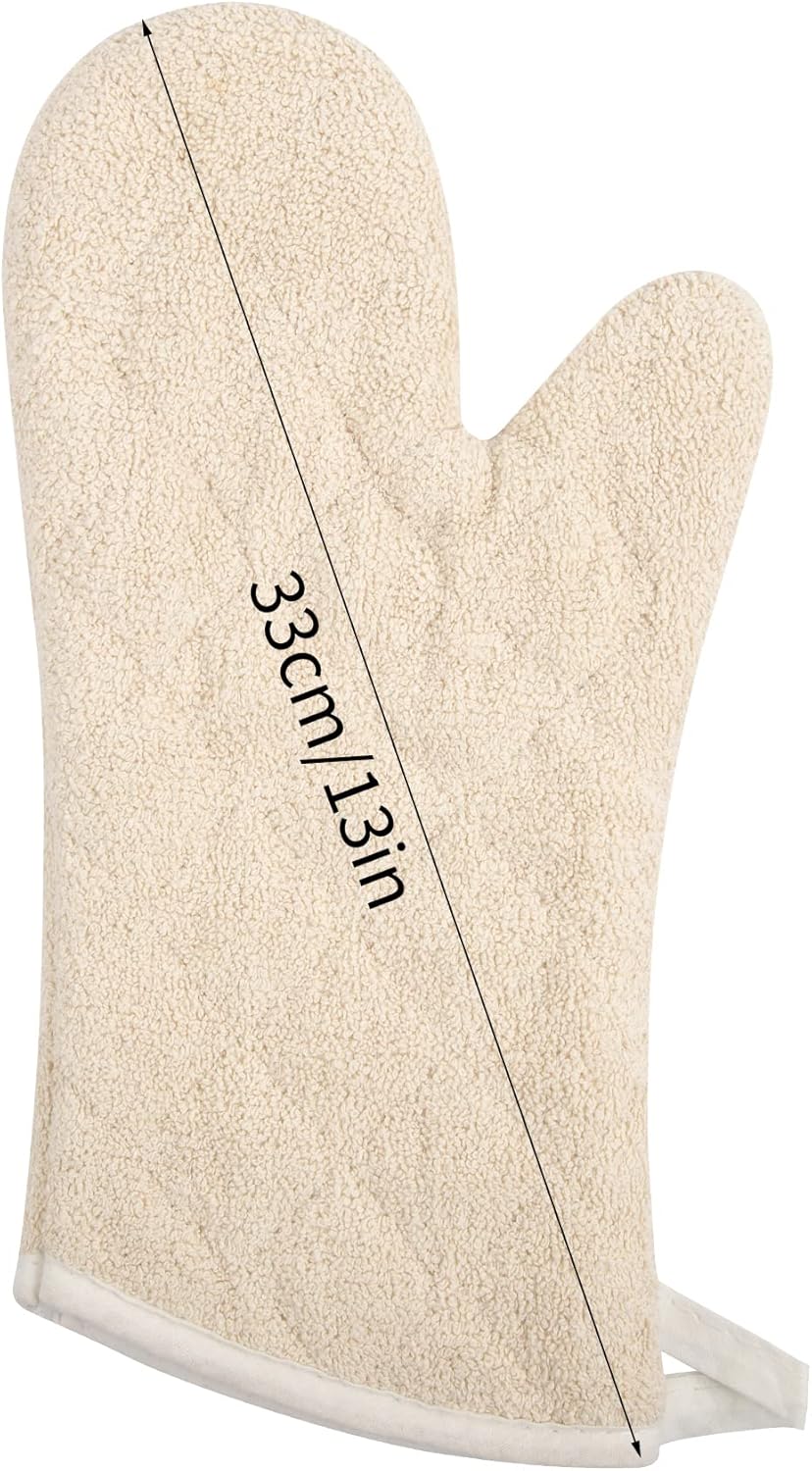 ARCLIBER Oven Mitts 1 Pair of Quilted Terry Cloth Cotton Lining,Extra Long Professional Classic Oven Mitt Heat Resistant Kitchen Oven Gloves,16 Inch