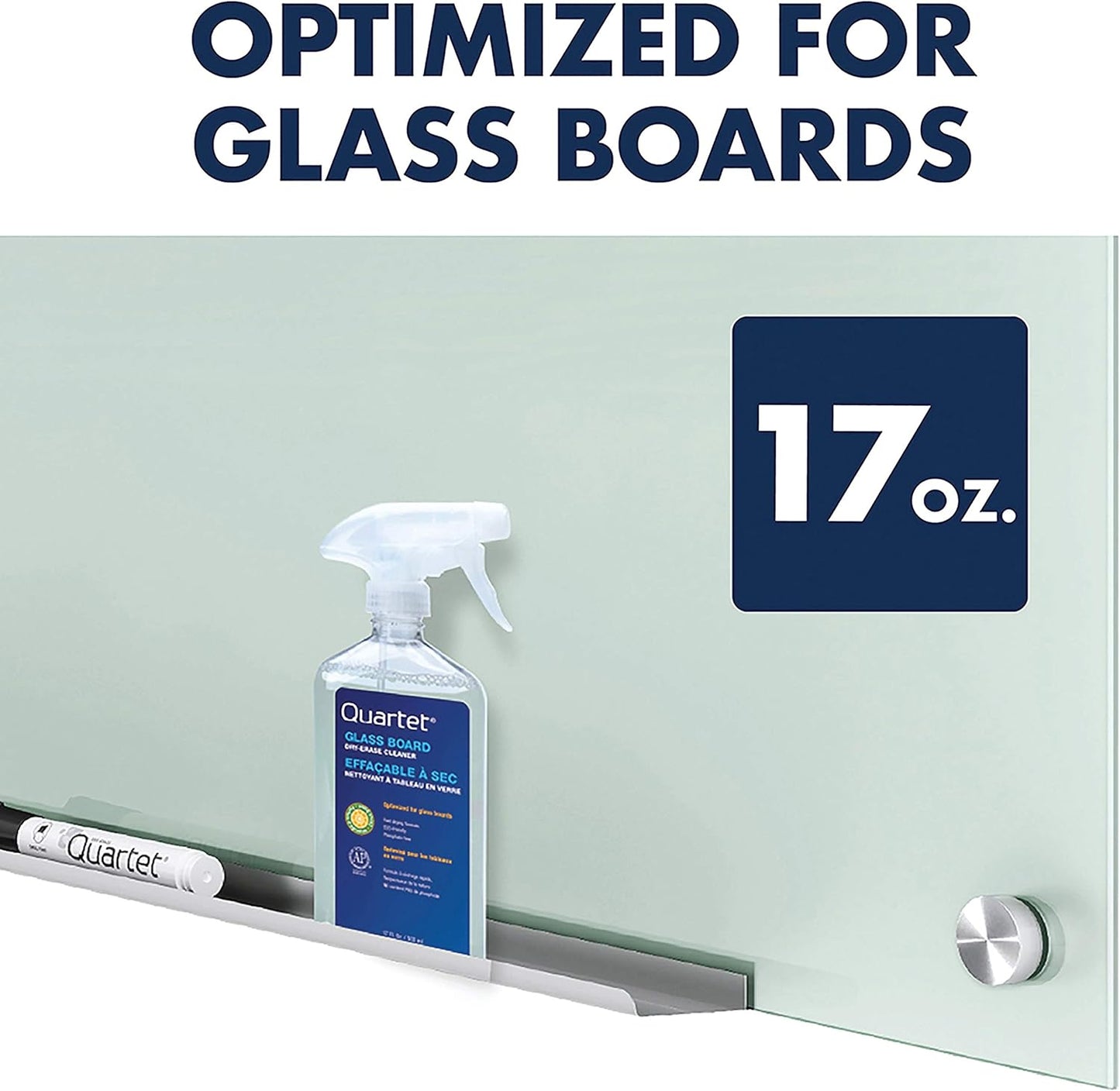 Quartet Dry Erase White Board Cleaning Spray, Glass Whiteboard Cleaner, Orange Scented, 17 fl oz (562)