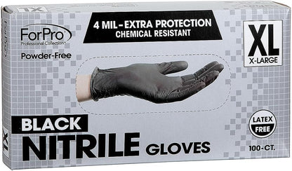 ForPro Disposable Nitrile Gloves, Chemical Resistant, Powder-Free, Latex-Free, Non-Sterile, Food Safe, 4 Mil