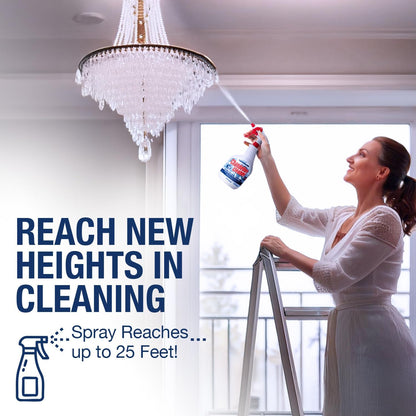 Chandelier Cleaner Spray, 32 oz — No Wipe Drip Dry Crystal Chandelier Cleaner for Glass, Crystal & Acrylic Light Fixtures, Streak-Free Shine, Sprays Up to 25 Ft, Fast Effortless Cleaning, Made in USA