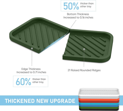 EG-SIPRO Silicone Sponge Holder, Kitchen Sink Organizer Tray, Sponge Caddy for Bathroom Counter, Dish Soap Holder, Scouring Pad