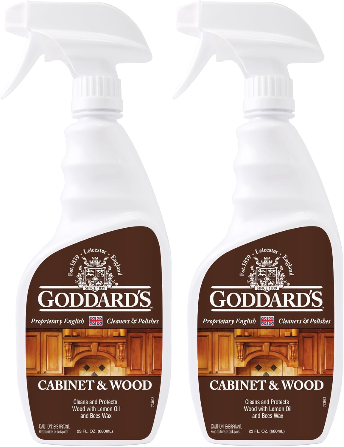 Goddard's Cabinet & Wood Wax Spray, Wood Cleaner & Furniture Polish, Wood Conditioner with Beeswax and Lemon Oil, Shine & Stain Protection, 23 oz