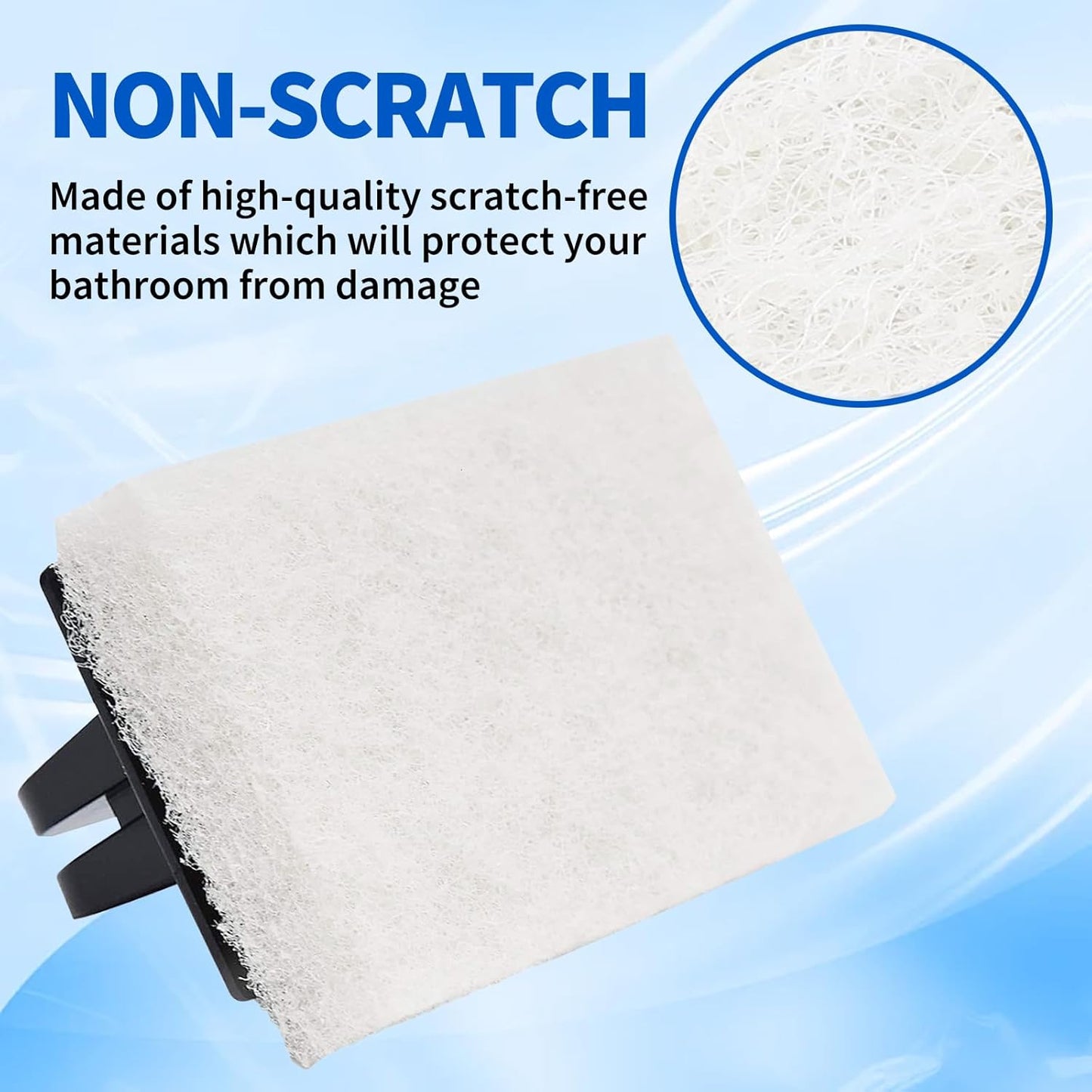 6 Pcs Hand Scrubber, Bathtub Scrubber with Handle, Non-Scratch Bathroom Scrubbing Pads for Cleaning Shower Tile Bathtube Sink Swimming Pool Step & Corner (Blue)