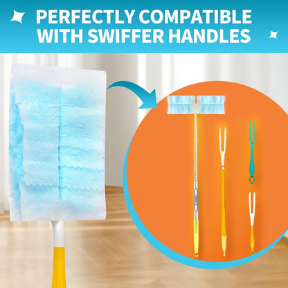 Disposable Microfiber Feather Duster Refills, Multi-Surface Duster Compatible with Swiffer Dusters Handle, 60 Count, Unscented