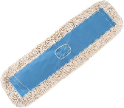 Matthew Cleaning 24'' Industrial Strength Cotton Dust Mop Refill Washable Replacement Heads for Residential & Commercial Use Fit Standard Dust Mop Frames, Hardwood, Laminate, Concrete Floors 3 Pack