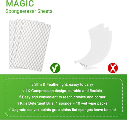 Magic Sponge Eraser Sheets- garvonti 30 Pack Melamine Foam Sheet in Bulk, Convex Point Heavy Duty Melamine Eraser, Thickened Disposable Melamine Foam Cleaning Eraser Pads