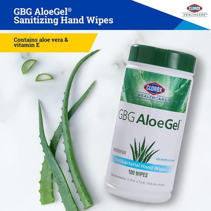 Clorox Healthcare GBG AloeGel Hand Sanitizer Wipes, Bleach-Free Sanitizing Wipes for Hands with 71% Ethyl Alcohol and Aloe - FDA Registered, Resealable Travel Pouch, 20 Count