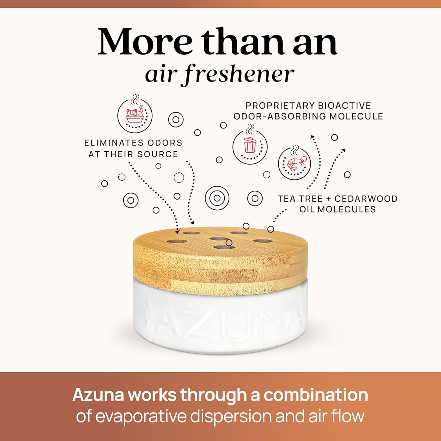 Azuna Pet Odor Eliminator for Strong Odor Gel | Plant Powered Australian Tea Tree Oil | Dog and Cat Room Deodorizer | Child and Pet Safe Air Fresheners for home | Cedarwood Scent | 8oz Pod