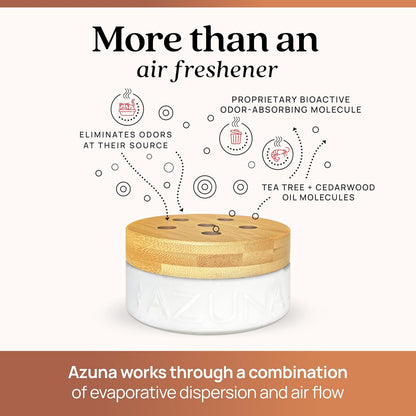 Azuna Pet Odor Eliminator for Strong Odor Gel | Plant Powered Australian Tea Tree Oil | Dog and Cat Room Deodorizer | Child and Pet Safe Air Fresheners for home | Cedarwood Scent | 8oz Pod