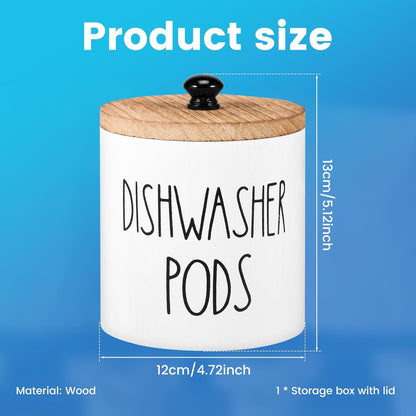 Dishwasher Pod Container Small Dishwasher Pod Holder With Lid Weekly Supply To Keep Fresh Round Storage Wide Opening Laundry Detergent Laundry Pod Holder Laundry Pods Container For Home Kitchens