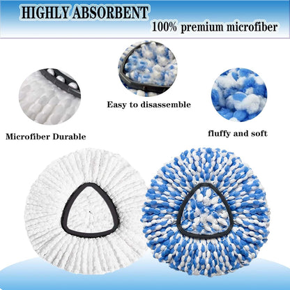 4 Pack Mop Replacement Heads for O-Ceda Mop Replace Head Spin Mop Heads Replacements, Microfiber Spin Mop Refills, Easy Cleaning Mop Head Machine Washable