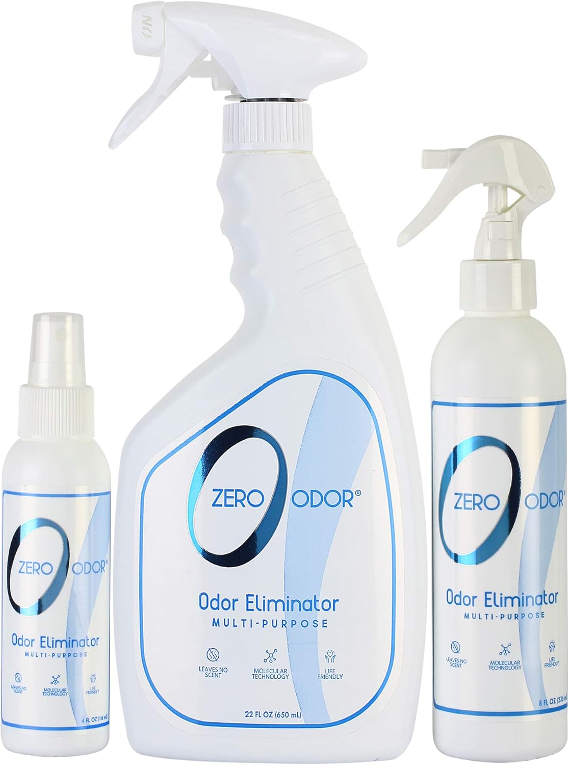 Zero Odor – Multi-Purpose Odor Eliminator - Air & Surface Odor – Patented Technology for Bathroom, Kitchen, Fabric, Closet- Smell Great Again, 16oz