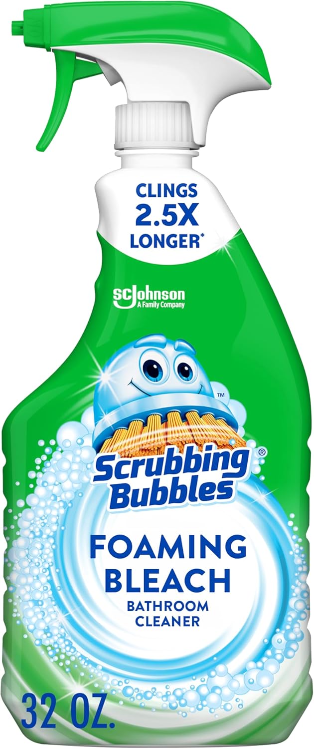 Scrubbing Bubbles Foaming Bleach Bathroom and Shower Cleaner Disinfectant Spray, Helps Erase Mold & Mildew, 32oz