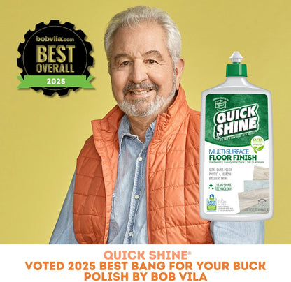 Quick Shine Multi Surface Floor Finish 64oz | Cleaner & Polish to use on Hardwood, Laminate, Luxury Vinyl Plank LVT, Tile & Stone | Safer Choice w/Clean Shine Technology | Shine-Protect-Refresh
