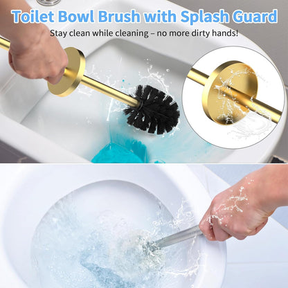 Stainless Steel Toilet Brush and Holder Set Oil Rubbed Matte Black Heavy Duty Toilet Bowl Brush with Long Handle for Bathroom and Farmhouse