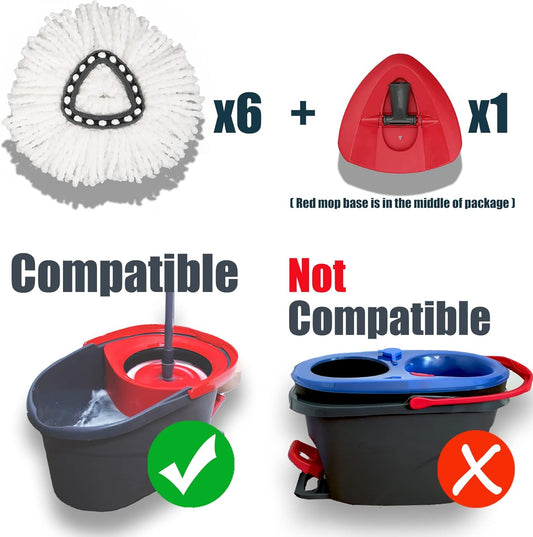 homsis Mop Head Replacement Compatible with O Ceda EasyWring Spin Mop Replace Refills for Ocedar, Deep Cleaning Machine Washable and Easy-to-Replace, 6+1 Count