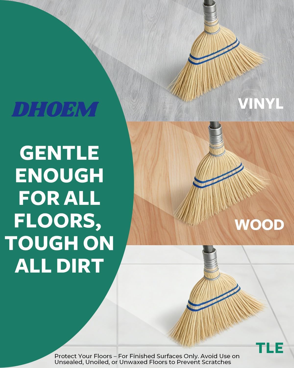 6Pack 12 Inch Handheld Broom Set, Heavy Duty Mini Corn Broom with Metal Hanging Hook, Natural Straw Whisk Broom for Quick Sweeping of Debris, Dust, Dirt in Car, Porch, Outdoor, Camping, Driveway