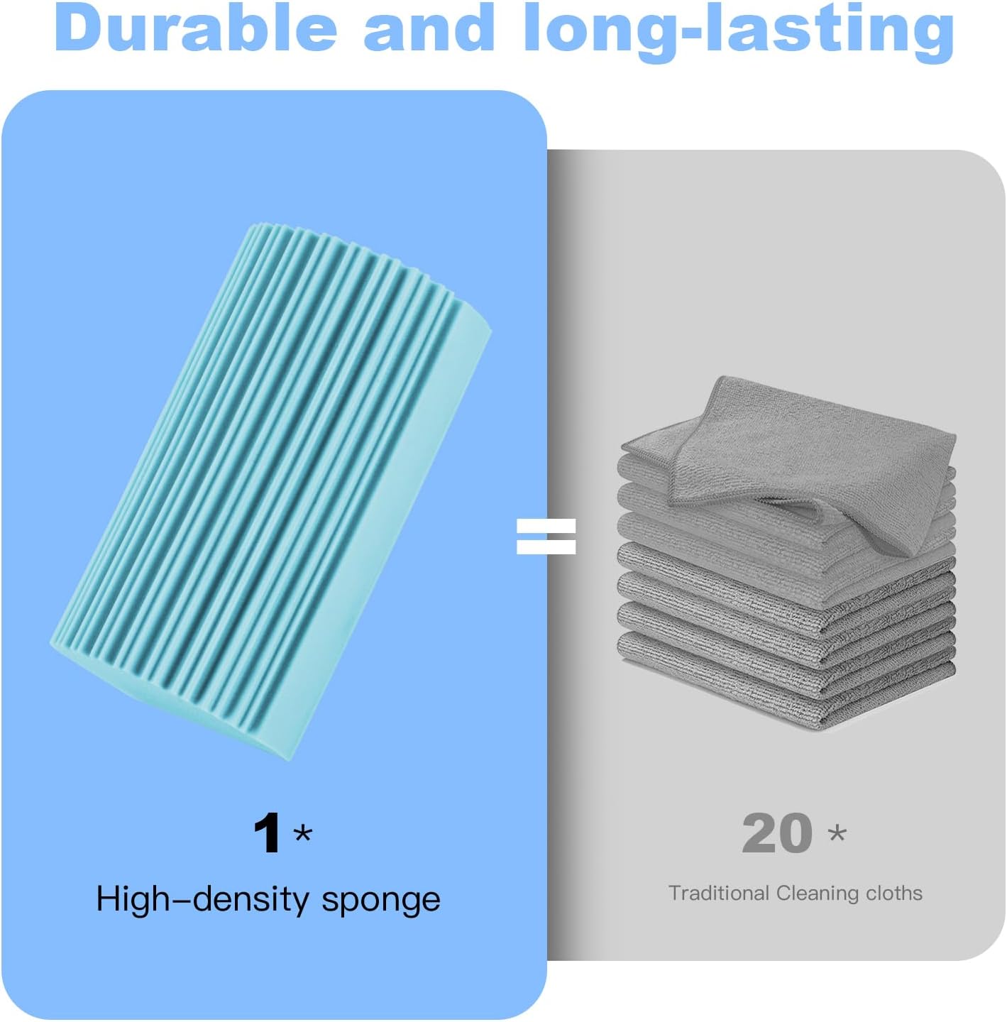 2-Pack Damp Duster Sponge for Clean, Magic Sponge Eraser Baseboard Cleaner Tool, Dusters for Cleaning Blinds, Glass, Vents, Railings, Mirrors,Window Track Grooves and Faucets