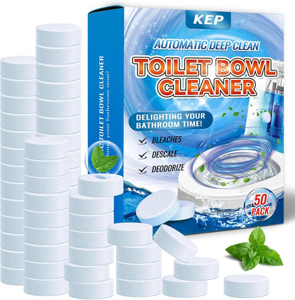Automatic Toilet Bowl Cleaner Tablets–Fresh Scent, Long-Lasting Clean–Safe for Tanks&Pipes Deodorizing and Descaling –Bathroom Cleaner Against Tough Stains Keeps Bowl Clean Between Washes, A111-50PACK