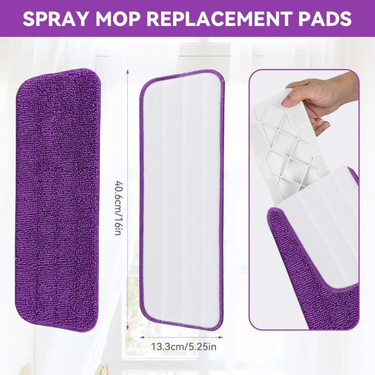 8 Pack Spray Mop Refills Compatible for Libman Freedom Spray Mop, Reusable & Washable 16in Microfiber Floor Cleaning Mop Pads for Spray Mop