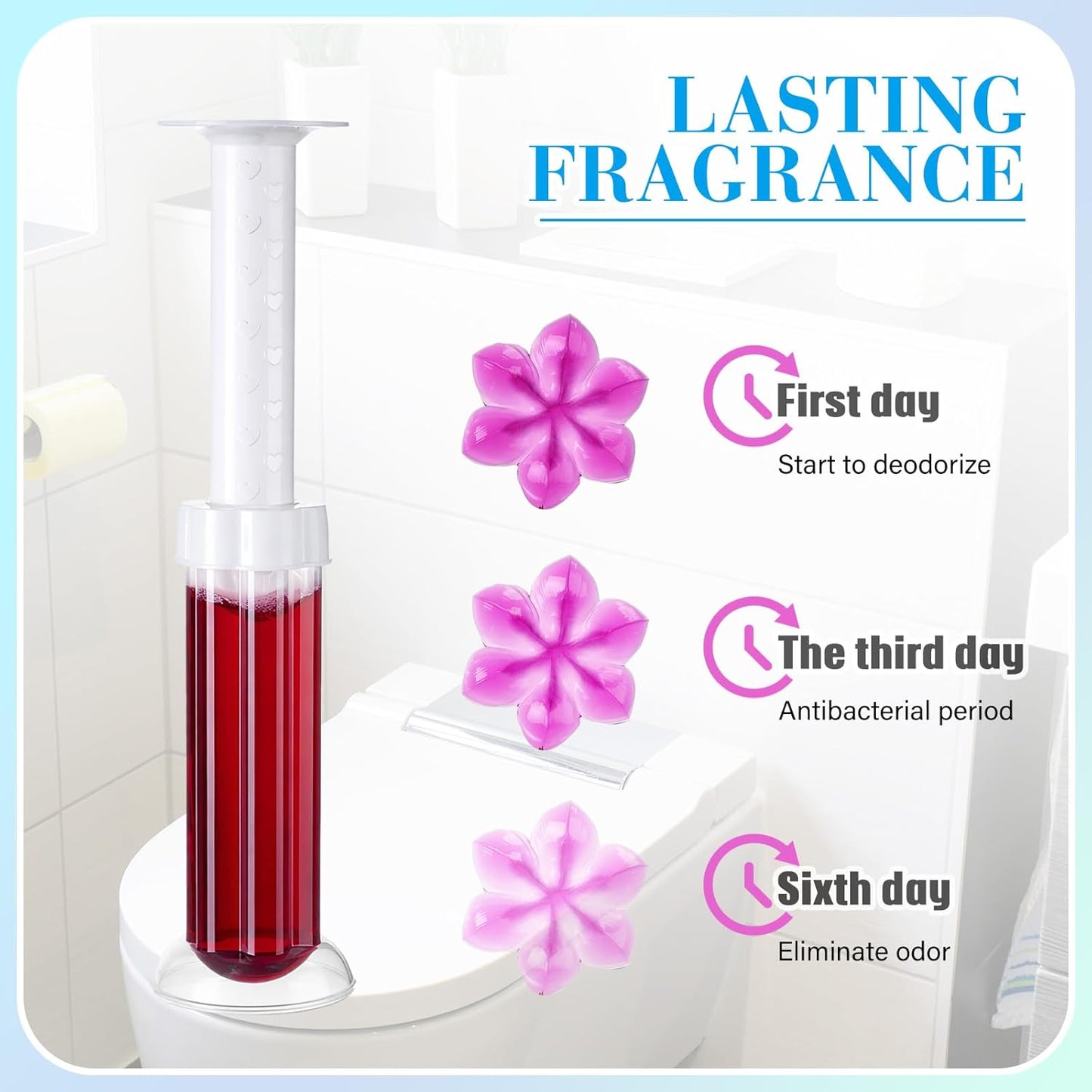 6 Pcs Toilet Gels 84 Count 1 Kind Flower Stamp Bowl Gel Scent Toilet Stain Removal Cleaner Air Freshener Flower Stamps Pack for Bathtubs Bathroom