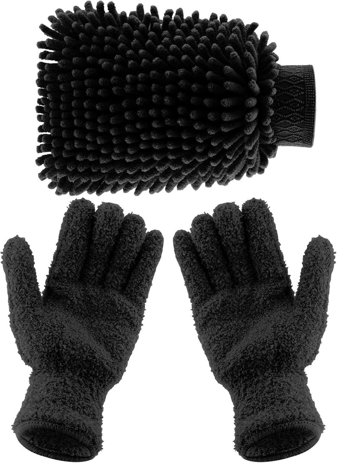 3 Pcs Microfiber Dusting Mitt Gloves Microfiber Plant Cleaning Gloves for Leaf Cleaning Plant Blinds Furniture House (Deep Pink)