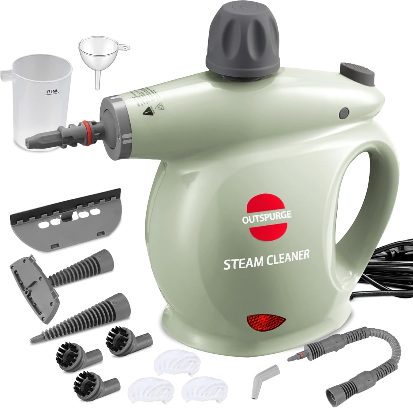 Handheld Steam Cleaner, Pressurized Multi-Surface Steam Shot with 13 Accessories, Safety Lock, Steamer for Cleaning Floor, Upholstery, Grout, Windows, Couch and Car (Yellow)