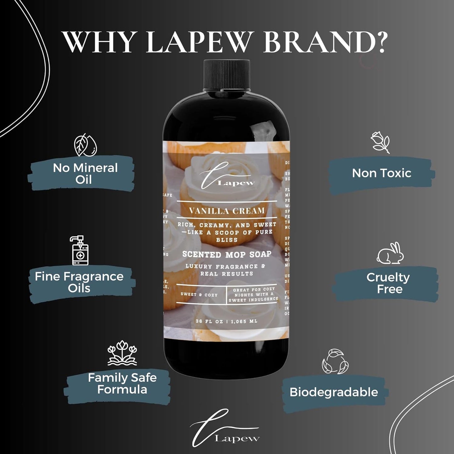 Lapew Black Sea Scented Cleaning Bundle | Carpet Deodorizer Powder (16 oz) & Mop Soap Concentrate (36 oz) | Pet-Friendly Odor Eliminator - Colors A