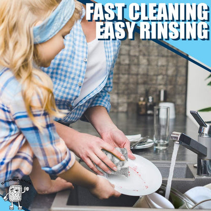 Kitchen Scrubbing Sponges - Heavy Duty Non-Scratch Scrubbing Cleaner Sponges in 1 Color - Multi-Surface Non-Metal Dish Scouring Scrubbers for Fast Cleaning. (6 Pack)