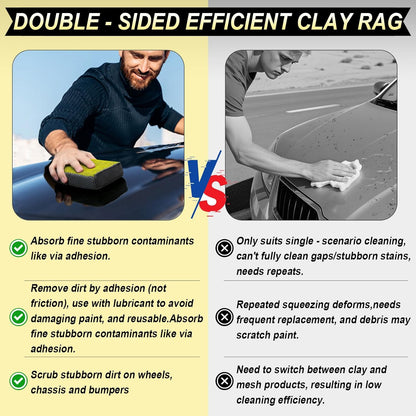 Car Wash Sponge,Dual Sided Car Clay Scrubber for Fast and Effective Removal of Paint,Light Overspray So On,Scrubbing and Clay Work,2-Pack