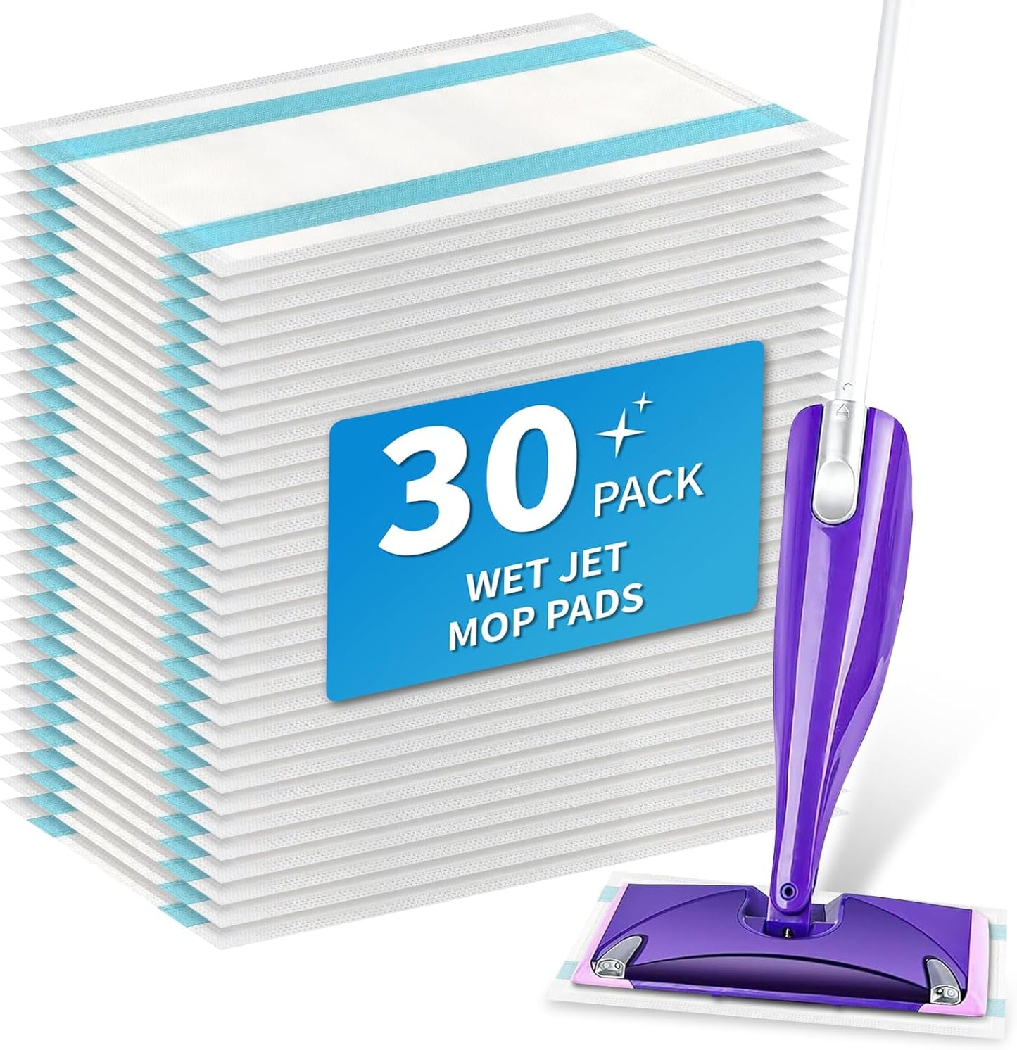 80 Pack Wet Jet Pads for Swiffer Wet Jet Spray Mop - 4 Layers Thickened Multi-Surface Mop Pads for Swiffer Wet Pads Refill, Safe for All Finished Floors, Heavy-Duty Dirt Locking | Super Absorbent