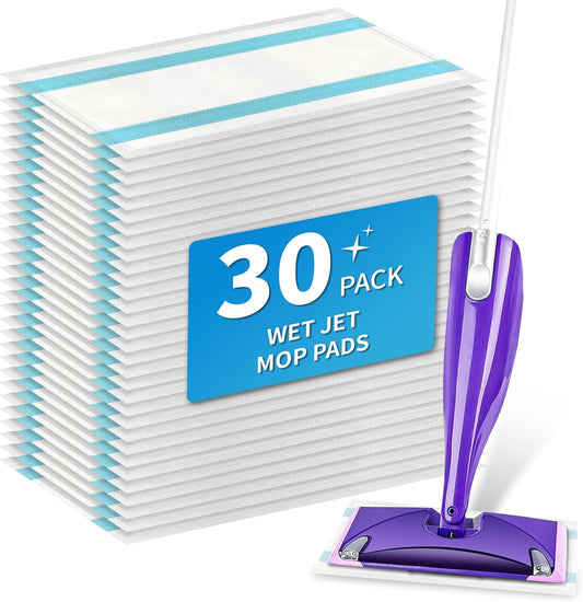 80 Pack Wet Jet Pads for Swiffer Wet Jet Spray Mop - 4 Layers Thickened Multi-Surface Mop Pads for Swiffer Wet Pads Refill, Safe for All Finished Floors, Heavy-Duty Dirt Locking | Super Absorbent