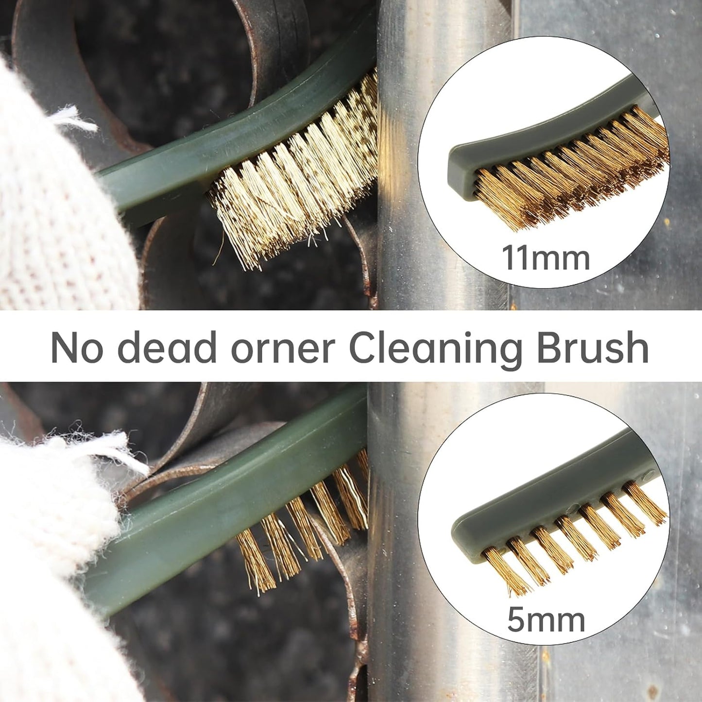 Mini Wire Brush Set, Paint and Dirt Remover, Cleaning Welding Slag and Rust, Handy Steel / Nylon / Brass Brush Suitable for Cleaning Paint / Dirt (3)